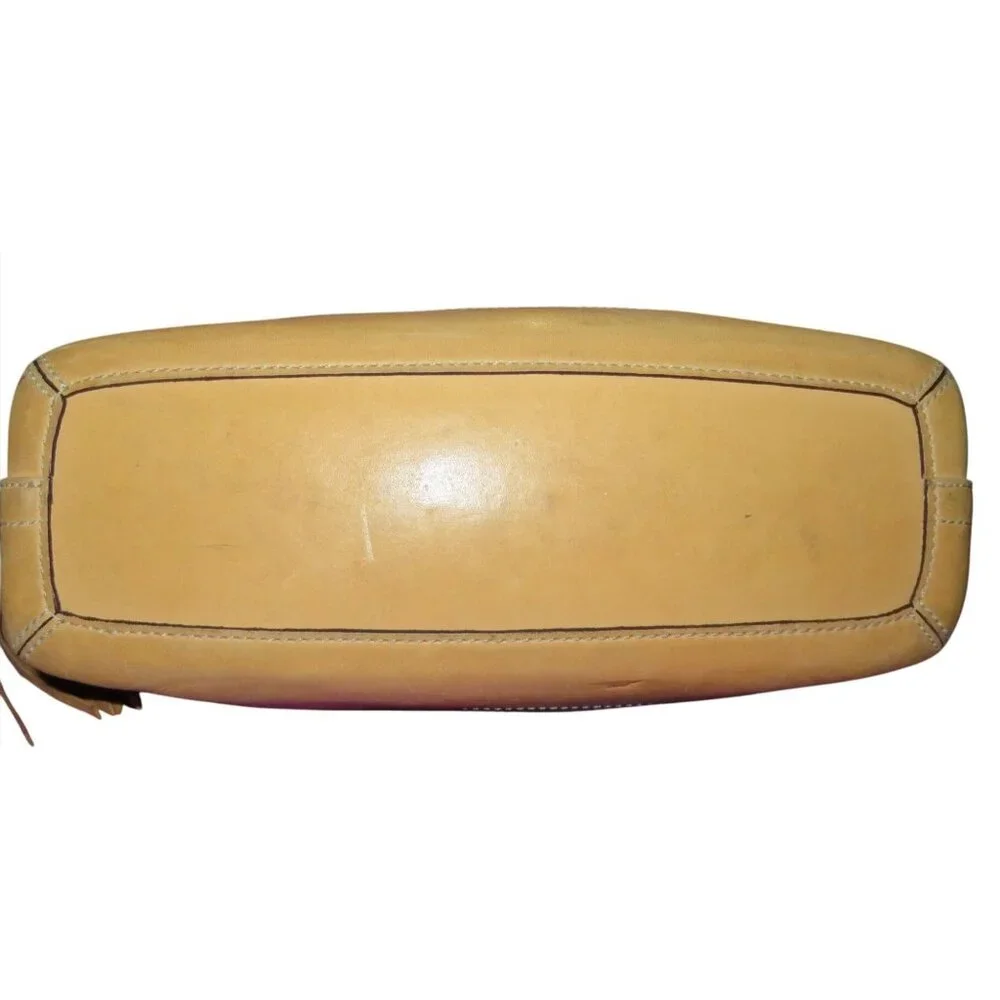 Coach 2005 Y2K Signature Khaki Canvas & Vachetta Leather East West Demi Baguette